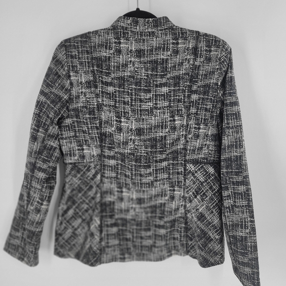 Lafayette 148 Zip Front Lightweight Jacket Blazer Size 10 Black White - Picture 5 of 5